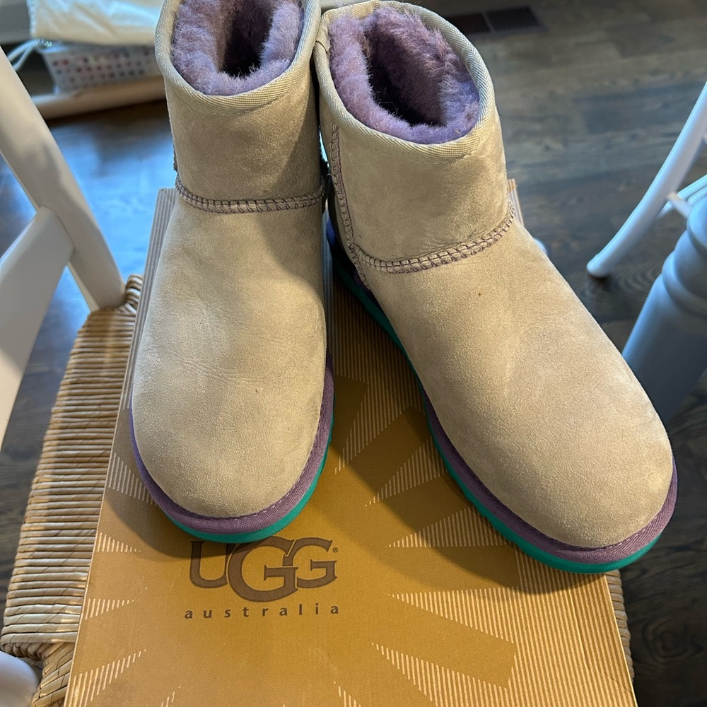 UGG Ankle Boots in Cream and Purple